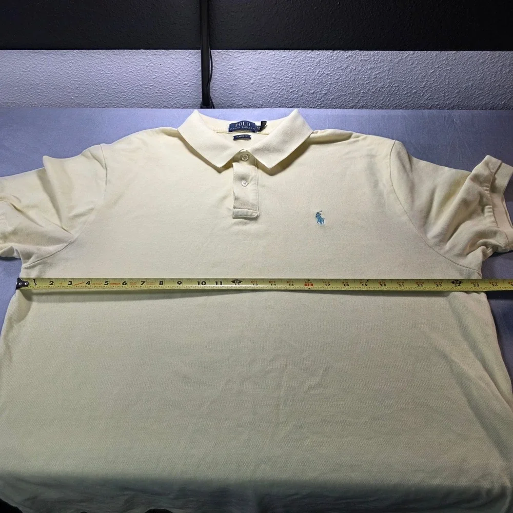 Polo Ralph Lauren Mens XXL Yellow Classic Fit Short‎ Sleeve Pique Polo Shirt